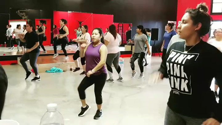 Wide view of the PowerHouse Fitness studio during class